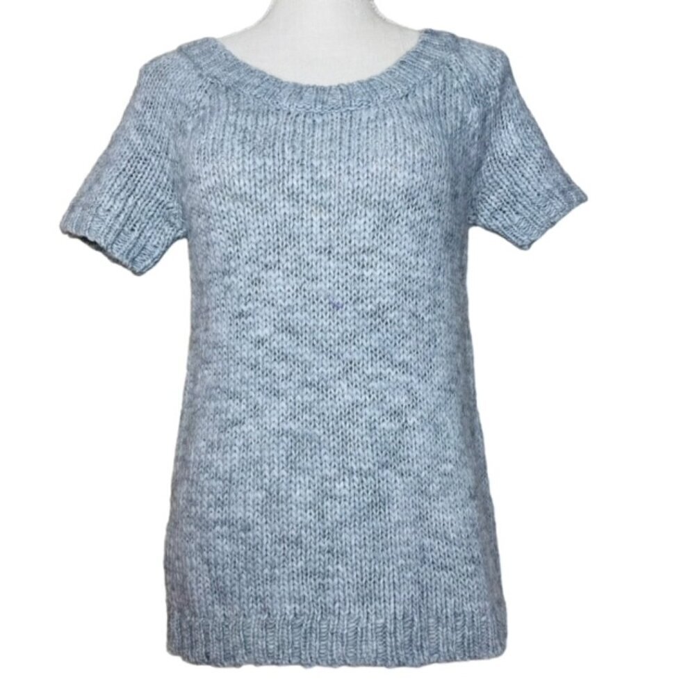 AERIE Gray Short Sleeve Wool Alpaca Blend Sweater, Size Small - NWT